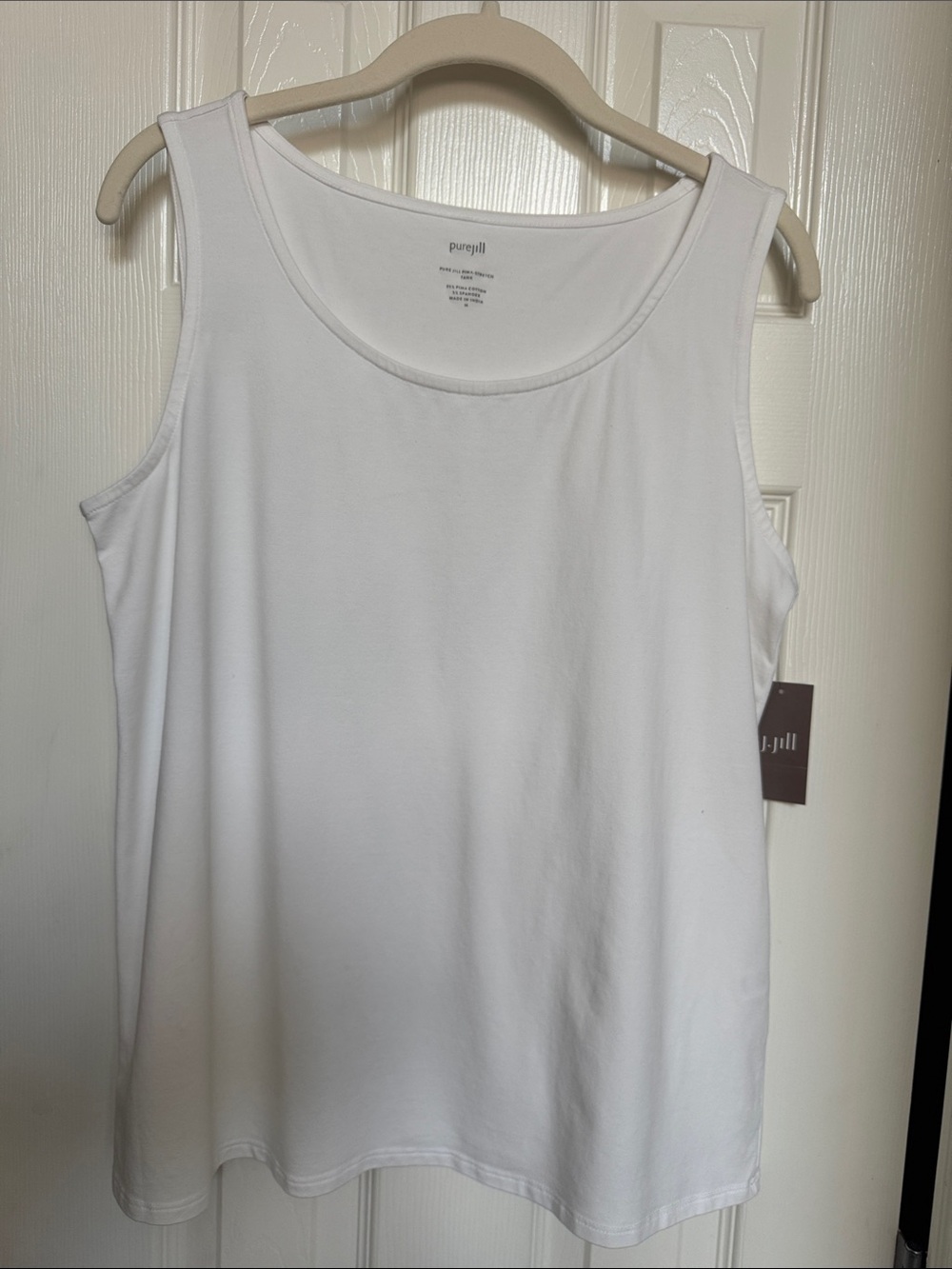 J. Jill (purejill) White Scoop Neck Sleeveless Tank. Size M. NWT.